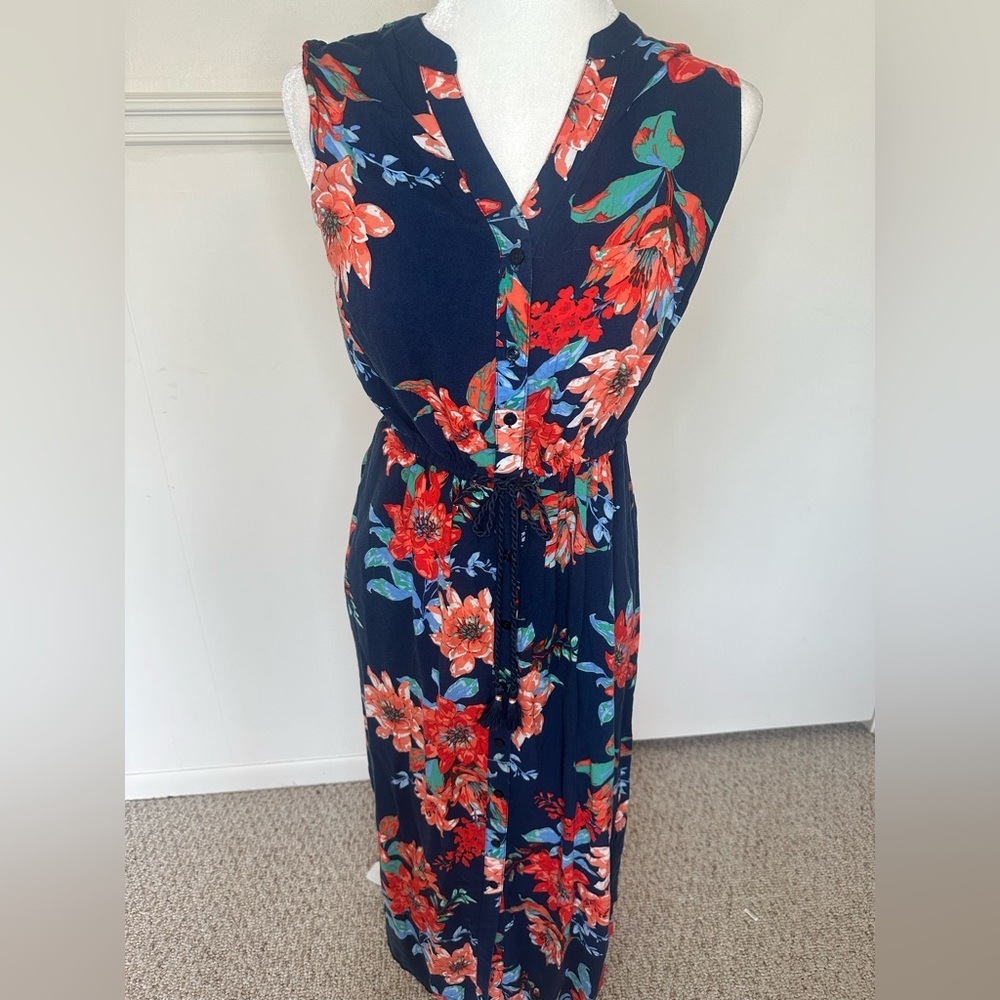 Talbots Floral V-Neck Maxi Dress size 8